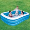 Piscina Insuflável Retangular Azul e Branca 2,11 m x 1,32 m