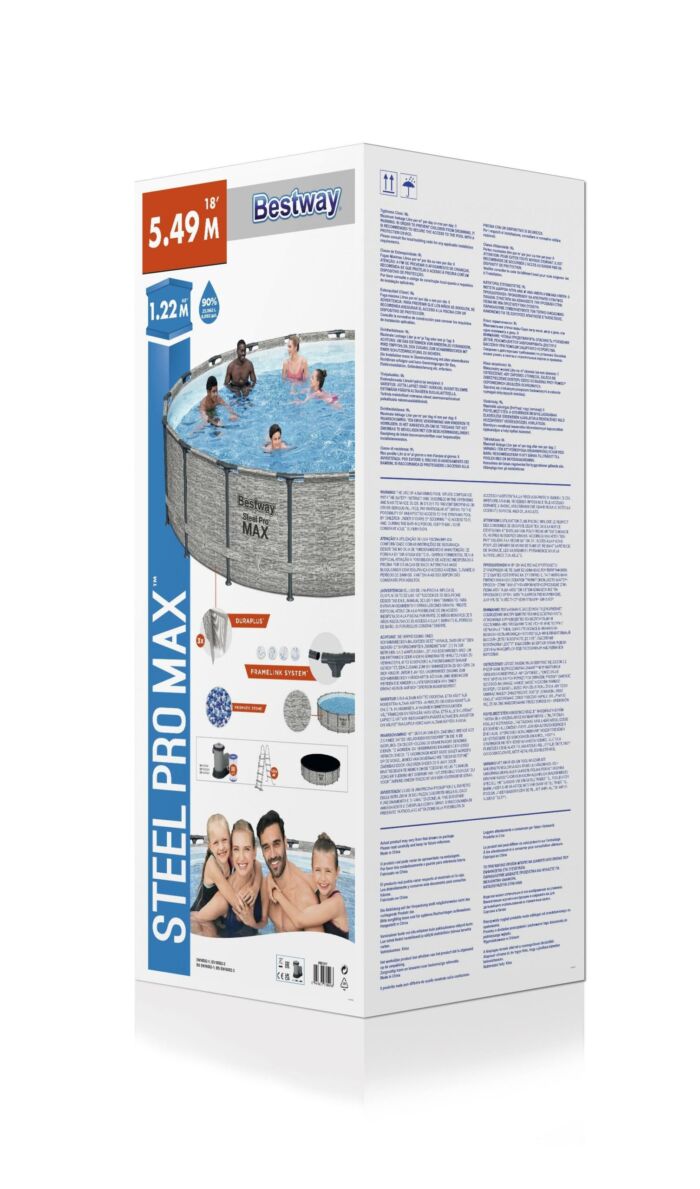 Conjunto de Piscina Desmontável Redonda Bestway® Steel Pro MAX™ de 5,49 m x 1,22 m