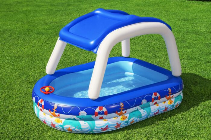 Piscina familiar insuflável Capitão marinho da Bestway® com guarda-sol UV Careful™