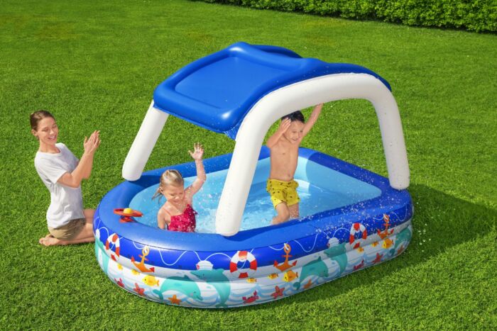 Piscina familiar insuflável Capitão marinho da Bestway® com guarda-sol UV Careful™