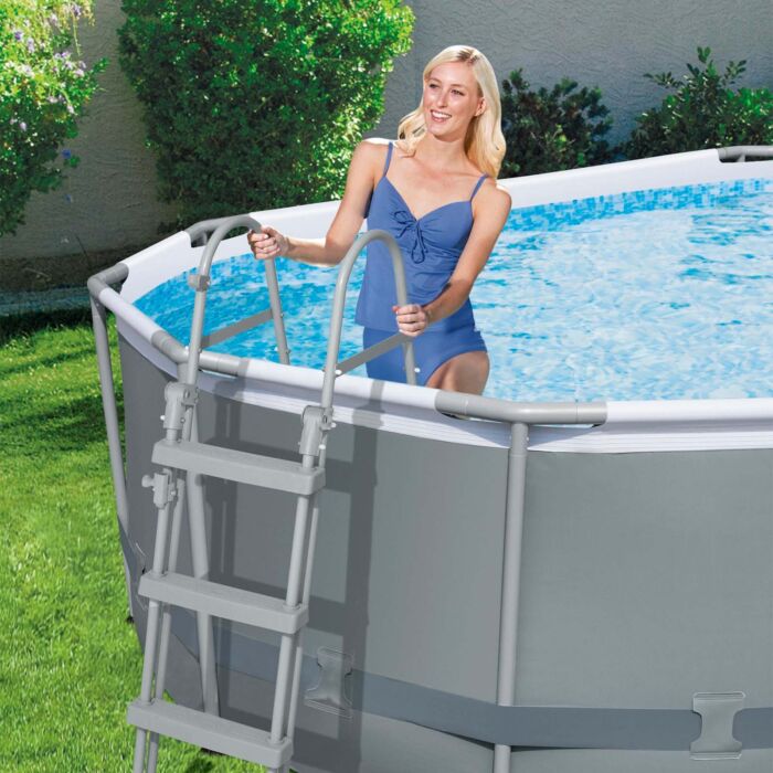 Conjunto de Piscina Desmontável Bestway® Power Steel ™ de 4,88 m x 3,05 m x 1,07 m