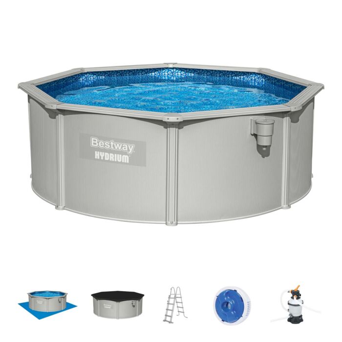 Conjunto de piscina sobre superficie con pared de acero Hydrium™ de Bestway®, 3.60 m x 1.20 m