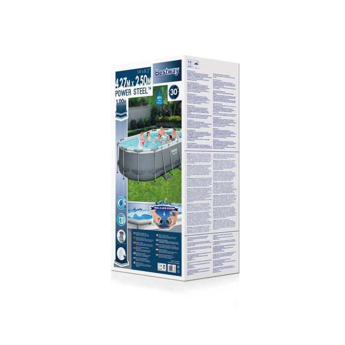 Conjunto de Piscina Desmontável Bestway® Power Steel ™ de 4,27 m x 2,50 m x 1,00 m