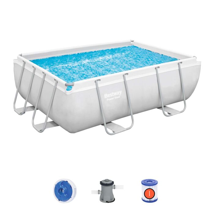 Conjunto de Piscina Desmontável Bestway® Power Steel ™ de 2,82 m x 1,96 m x 84 cm