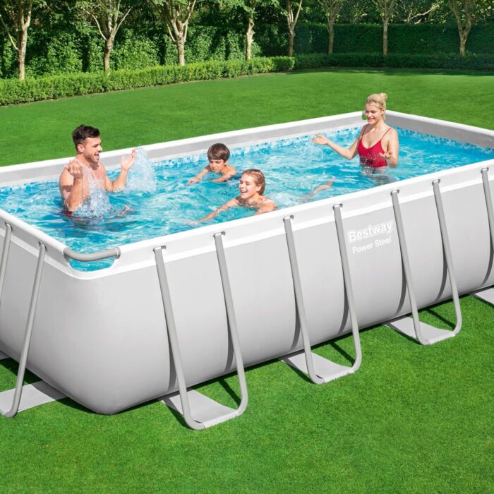 Conjunto de Piscina Retangular Desmontável Bestway® Power Steel™ 4,88 m x 2,44 m x 1,22 m