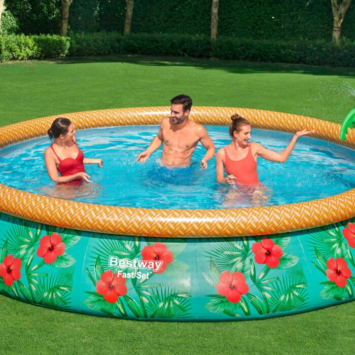 Piscina Insuflável Fast Set Bestway Paradise Palms 4, 57 m x 84 cm com Bomba de Filtragem de 2.006 L/H