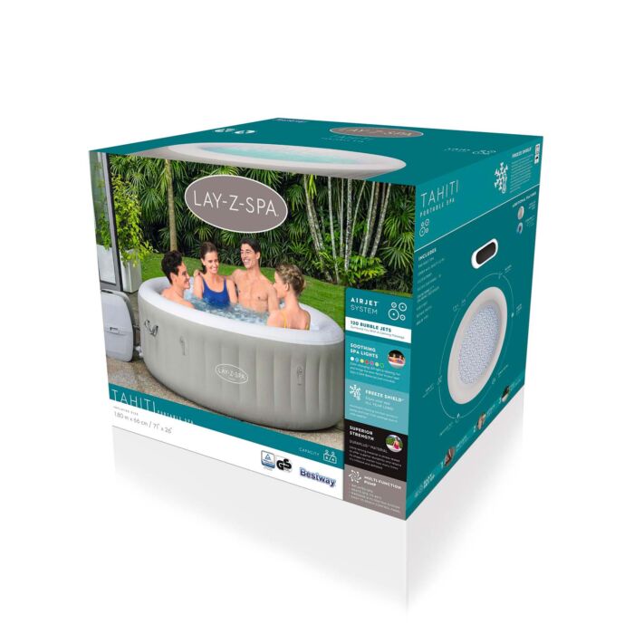 Spa de hidromassagem insuflável com luzes LED para 2-4 pessoas Lay-Z-Spa® Tahiti AirJet™