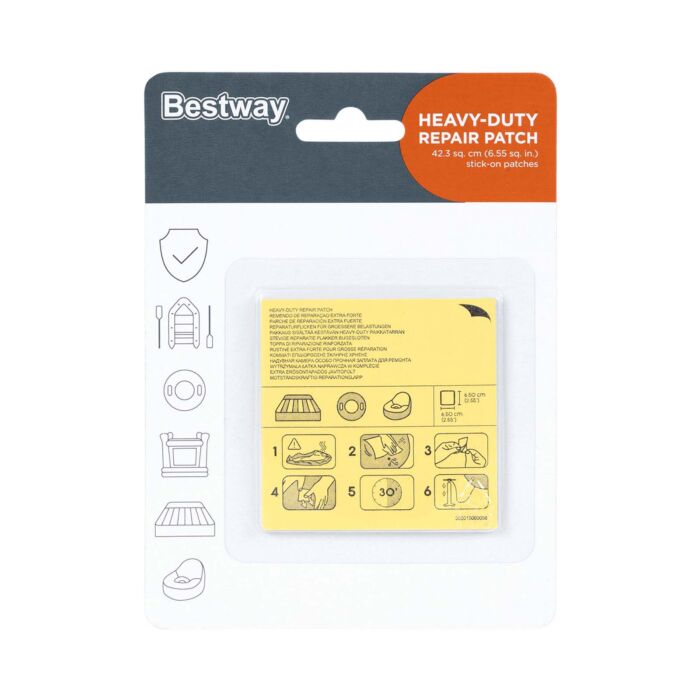 Parche de reparación de alta resistencia de Bestway de 2,6" x 2,6" (6,5 cm x 6,5 cm)