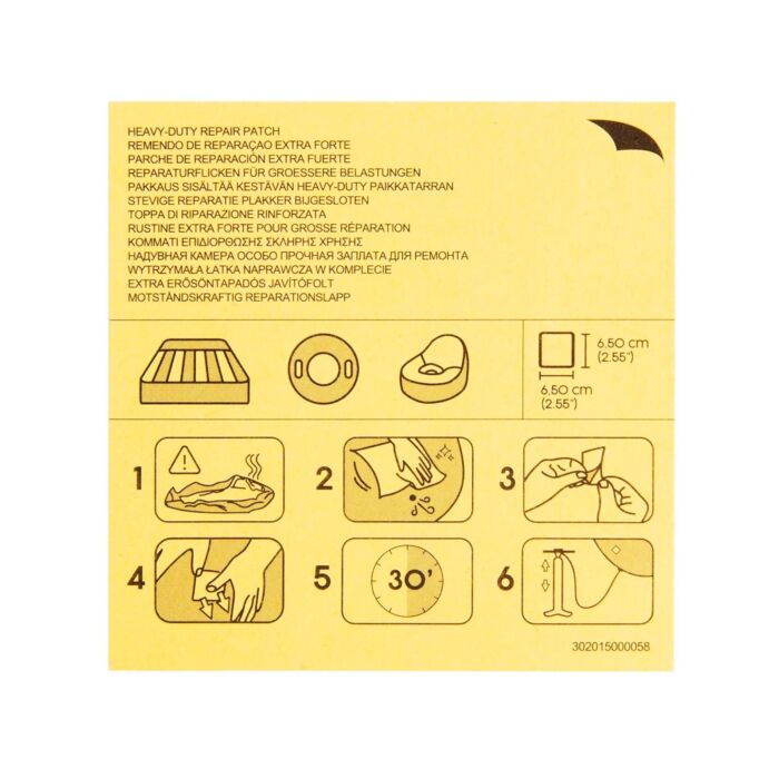 Parche de reparación de alta resistencia de Bestway de 2,6" x 2,6" (6,5 cm x 6,5 cm)