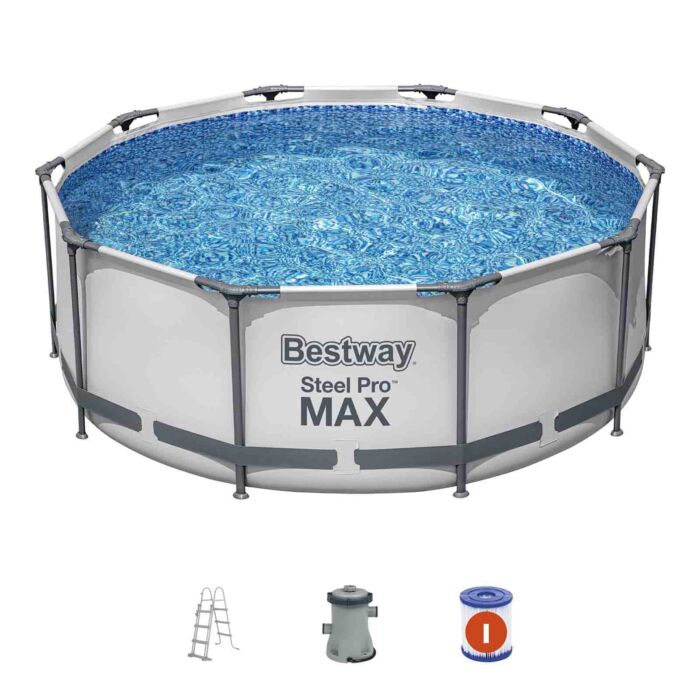 Conjunto de Piscina Desmontável Redonda Bestway® Steel Pro MAX™ de 3,05 m x 1,00 m
