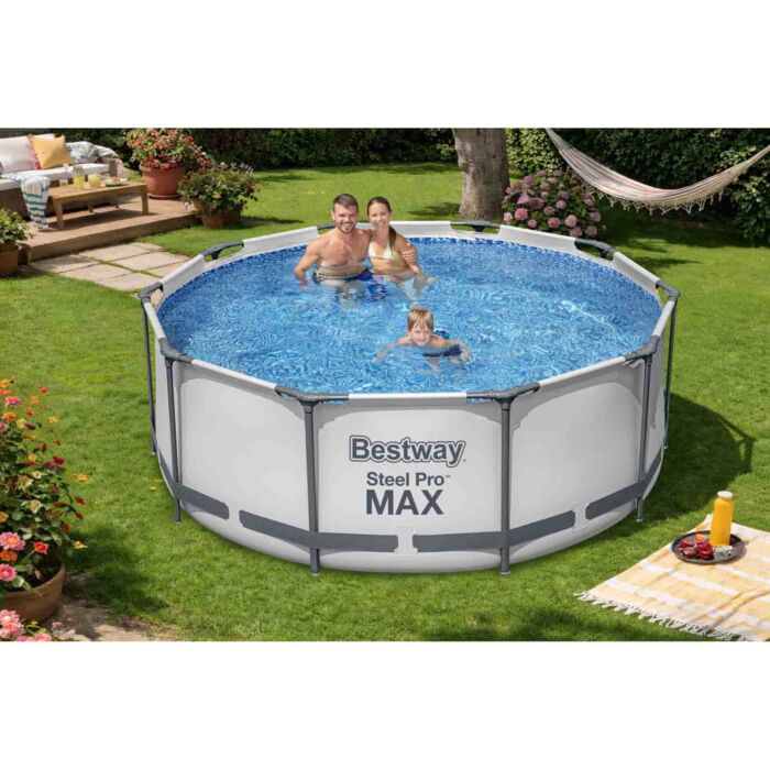 Conjunto de Piscina Desmontável Redonda Bestway® Steel Pro MAX™ de 3,05 m x 1,00 m