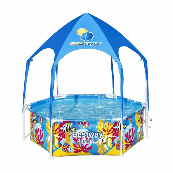 Piscina Desmontável Redonda Bestway® Steel Pro™ UV Careful™ Splash-in-Shade  1,83 m x 51 cm