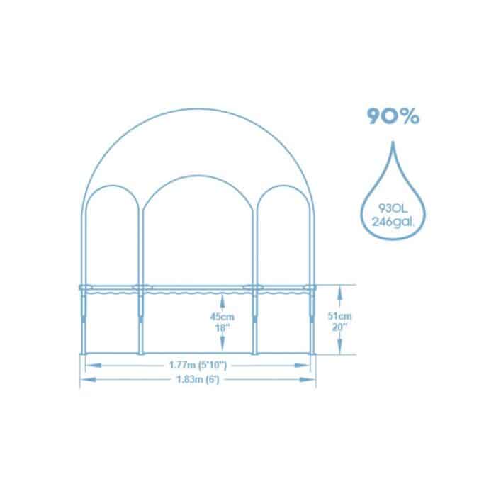 Piscina Desmontável Redonda Bestway® Steel Pro™ UV Careful™ Splash-in-Shade  1,83 m x 51 cm