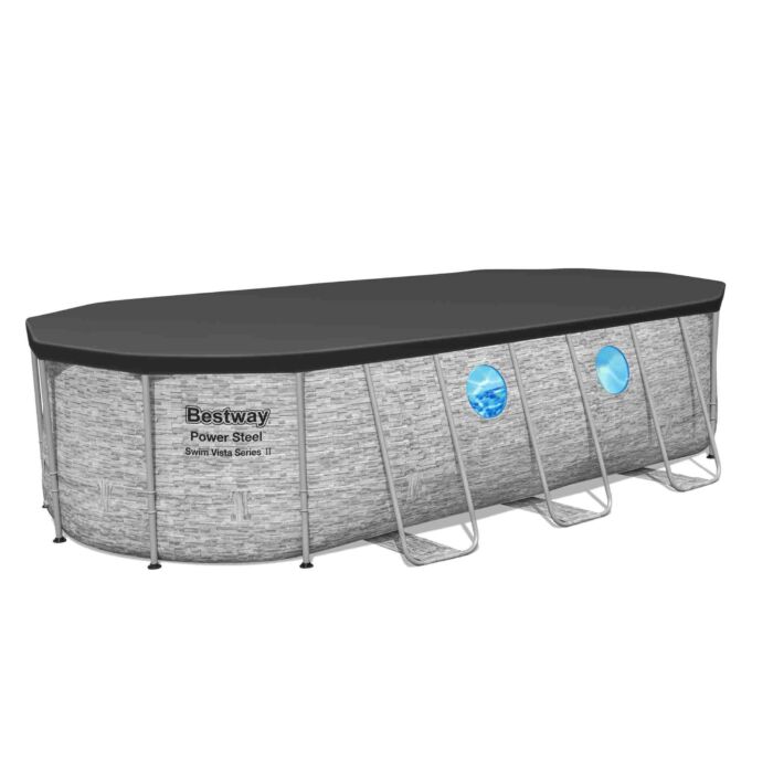 Conjunto de Piscina Desmontável Power Steel™ Swim Vista Series™ II Bestway® 5,49 m x 2,74 m x 1,22 m
