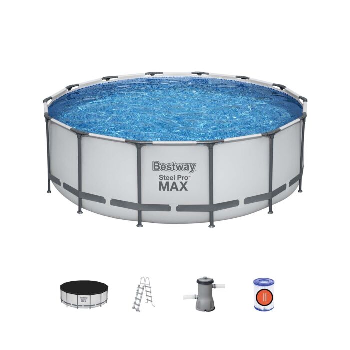 Bestway® Steel Pro MAX™ Conjunto de Piscina Desmontável Redonda 4,27m x 1,22m