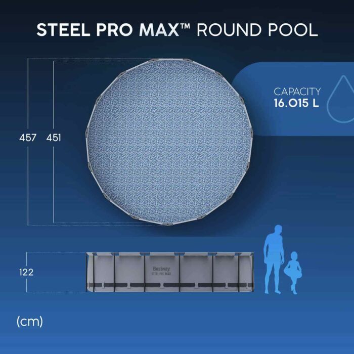 Piscina Desmontável Steel Pro MAX™ Bestway® 4,57 m x 1,22 m