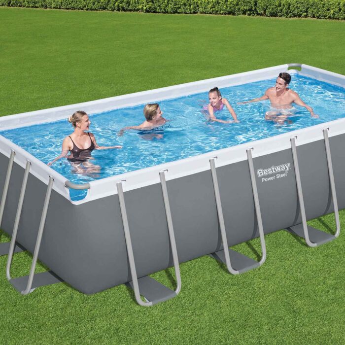 Conjunto de piscina elevada Power Steel™ da Bestway® 4,88 m x 2,44 m x 1,22 m