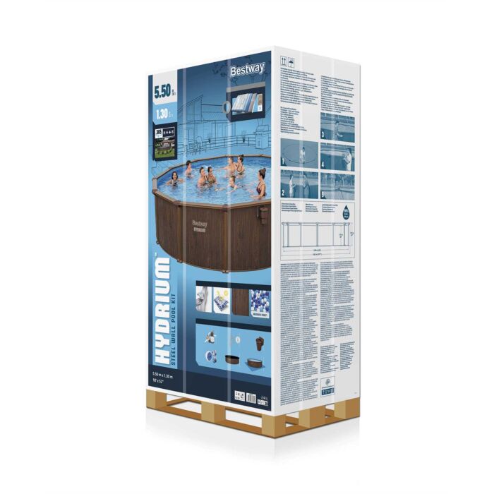 Conjunto de Piscina Desmontável com Parede de Aço Redonda Hydrium™ da Bestway® 5,49 m x 1,30 m