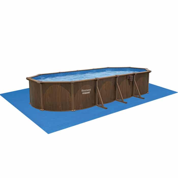 Conjunto de Piscina Desmontável Ovalada de Parede de Aço Hydrium™ da Bestway® 7,30 m x 3,60 m x 1,30 m