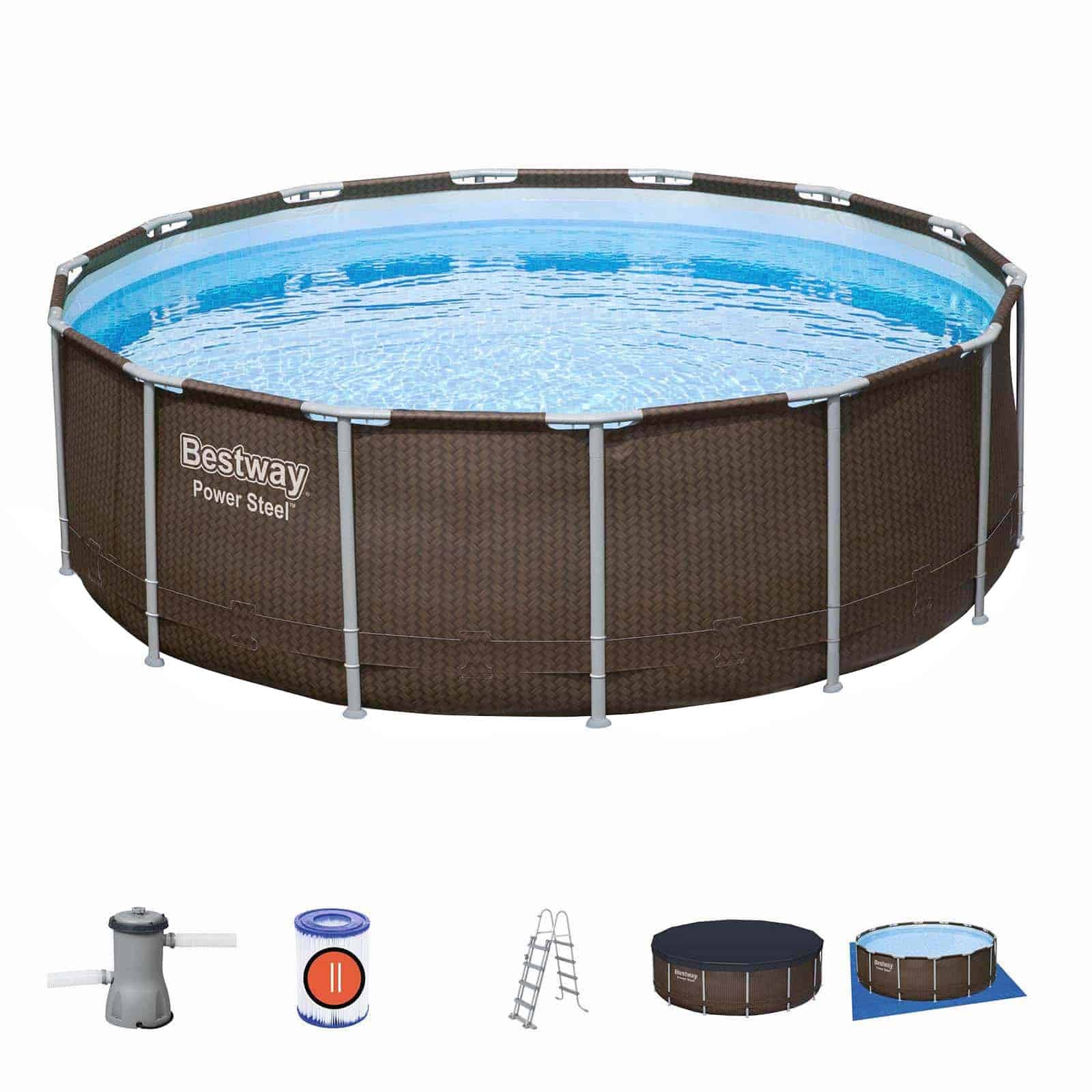 Conjunto de Piscina Desmontável Bestway® Vime de Rotim de 4,27m x 1,22 m