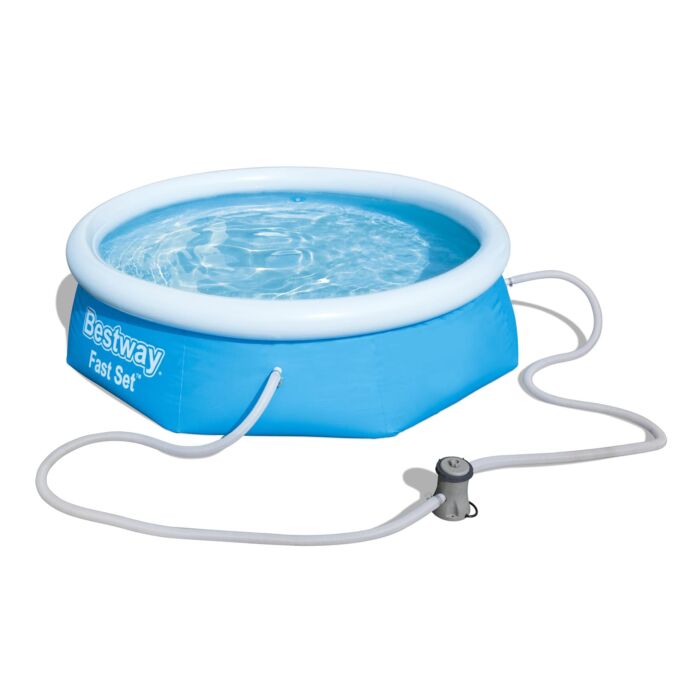 Conjunto de Piscina Insuflável Redonda Fast Set™ Bestway® 2,44 m x 66 cm com Filtro de Cartucho de 1249 litros/h