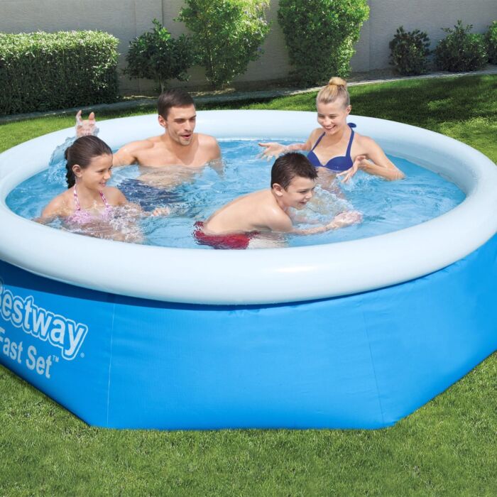 Conjunto de Piscina Insuflável Redonda Fast Set™ Bestway® 2,44 m x 66 cm com Filtro de Cartucho de 1249 litros/h