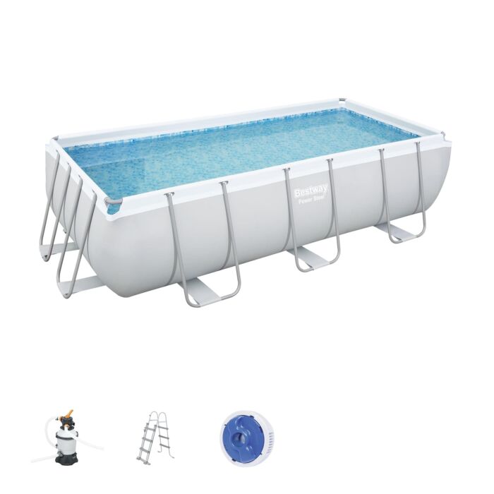 Conjunto de Piscina Desmontável Bestway® Power Steel ™ Retangular de 4,04 m x 2,01 m x 1,00 m