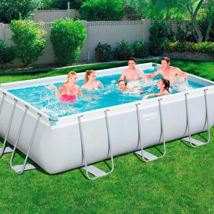 Conjunto de Piscina Desmontável Bestway® Power Steel ™ Retangular de 4,04 m x 2,01 m x 1,00 m