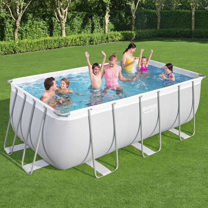 Conjunto de Piscina Tubular Desmontável Bestway® Power Steel ™ de 4, 12 m x 2,01 m x 1,22 m com Bomba de Filtragem de Areia de 3028 L/h