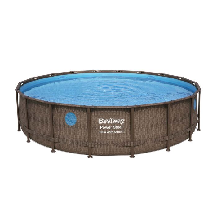 Conjunto de Piscina Desmontável Bestway™ Power Steel™ Swim Vista Series™ II Redonda de 5,49 m x 1,22 m