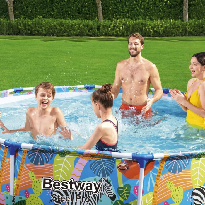 Piscina Bestway® Steel Pro™ Desenho de Animais Coloridos 3,05 m x 66 cm