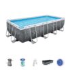 Conjunto de Piscina Desmontável Bestway® Power Steel ™ de 4,88 m x 2,44 m x 1,22 m