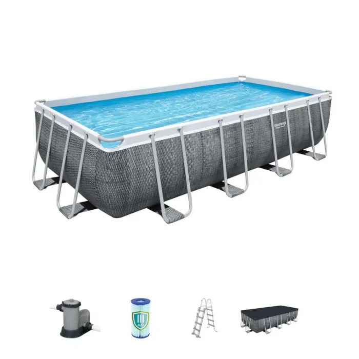 Pack piscina retangular Bestway Power Steel (5,49 x 2,74 x 1,22 m)