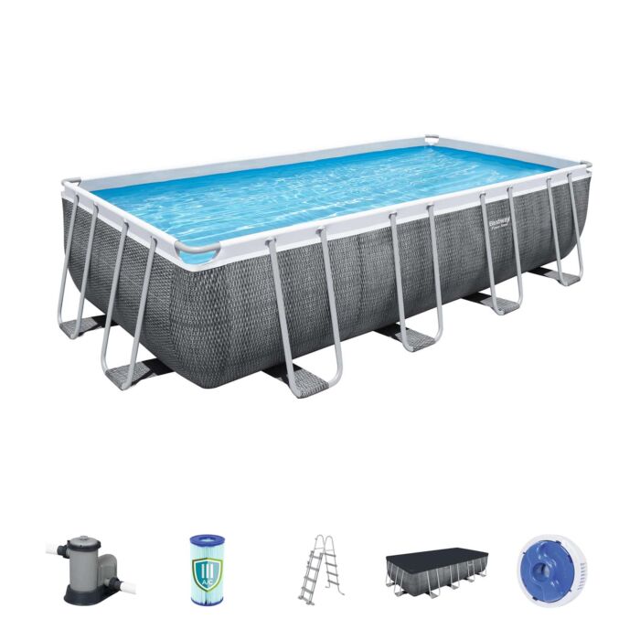 Conjunto de Piscina Desmontável Bestway® Power Steel ™ de 5,49 m x 2,74 m x 1,22 m