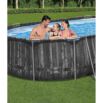 Conjunto de Piscina Desmontável Tubular Bestway® Power Steel­™ Oval Desenho de Madeira de 6,10 m x 3,66 m x1,22 m com Bomba de Filtragem de 5678 L/h