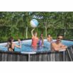 Conjunto de Piscina Desmontável Tubular Bestway® Power Steel­™ Oval Desenho de Madeira de 6,10 m x 3,66 m x1,22 m com Bomba de Filtragem de 5678 L/h