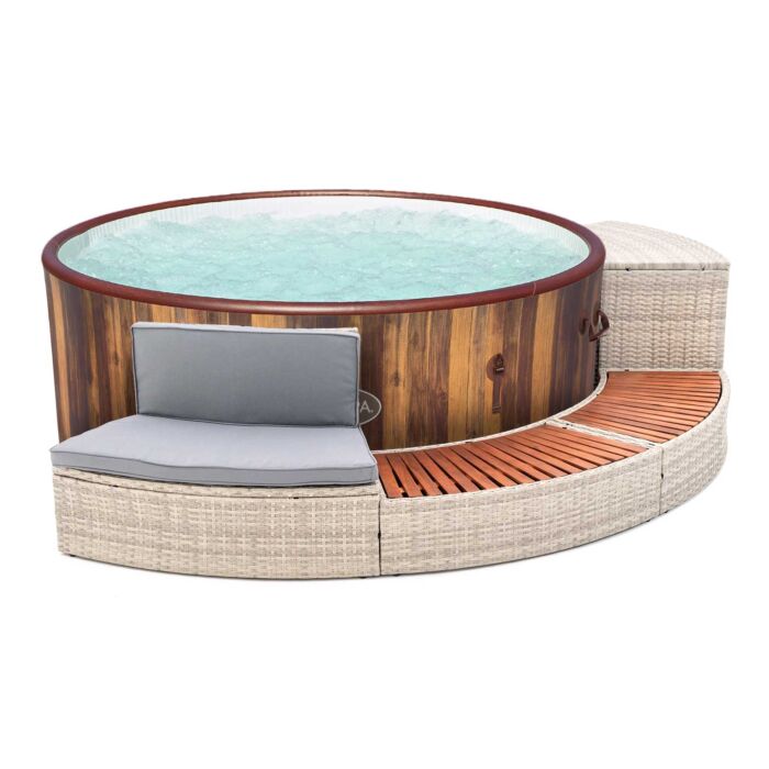 Pack Spa de hidromassagem insuflável para 5-7 pessoas Lay-Z-Spa® Helsinki AirJet™ com Revestimento "HALF SURROUND 180"