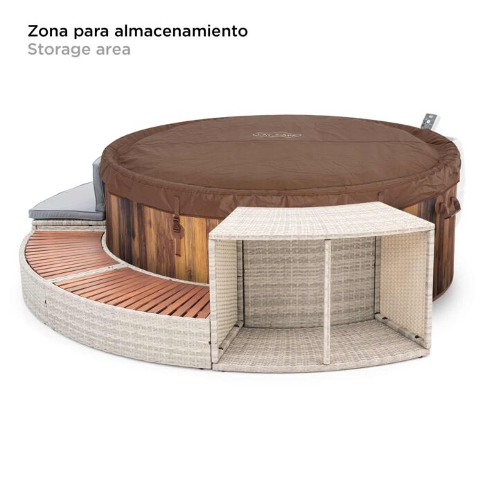 Pack Spa de hidromassagem insuflável para 5-7 pessoas Lay-Z-Spa® Helsinki AirJet™ com Revestimento "HALF SURROUND 180"