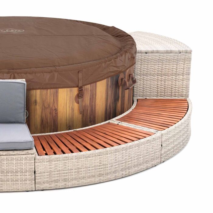 Pack Spa de hidromassagem insuflável para 5-7 pessoas Lay-Z-Spa® Helsinki AirJet™ com Revestimento "HALF SURROUND 180"