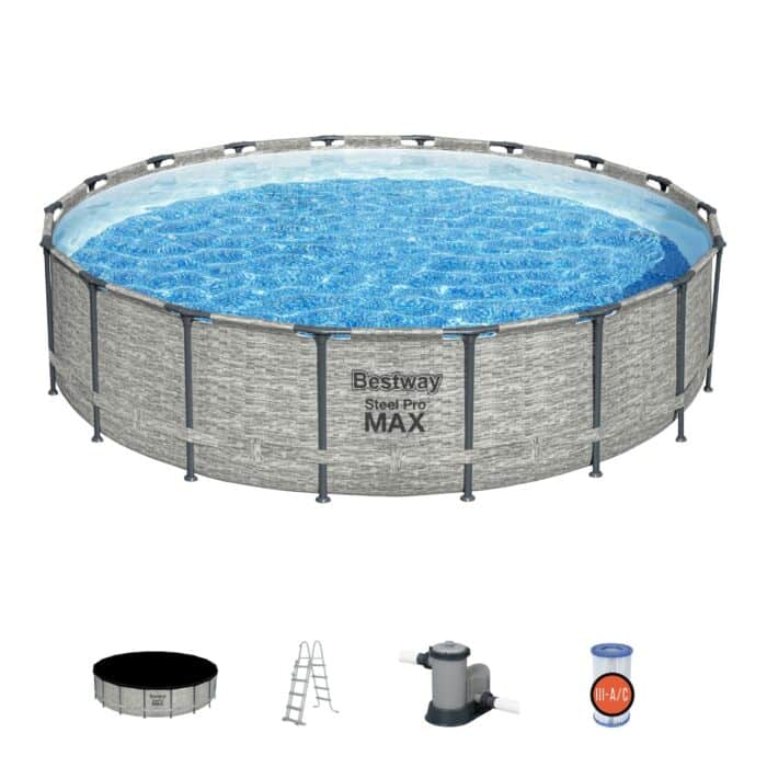 Conjunto de Piscina Desmontável Redonda Bestway® Steel Pro MAX™ de 5,49 m x 1,22 m