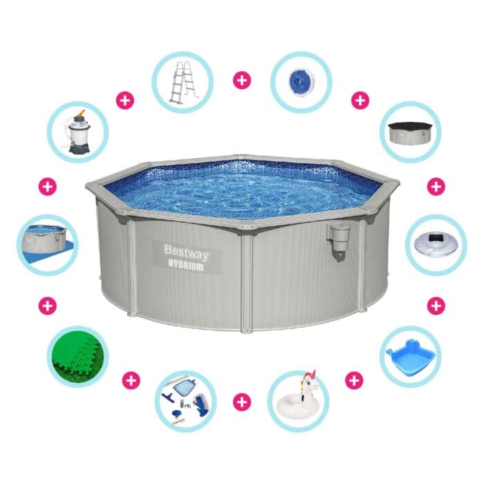 Pack piscina desmontável redonda 3,60 x 1,20 m Hydrium™ + Acessórios