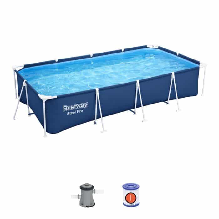 Piscina desmontável retangular 4m x 2,11m x 81cm Bestway Steel Pro