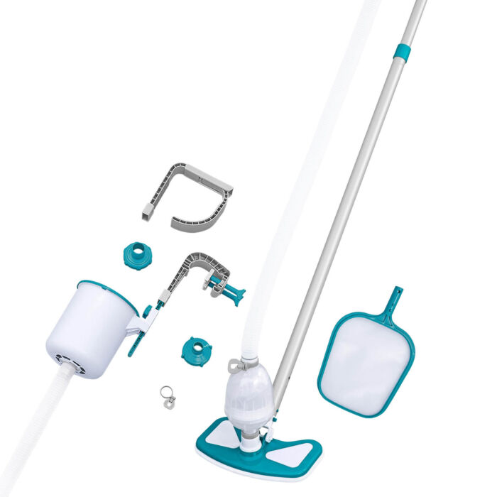 Kit de manutenção para piscina elevada com aspirador e skimmer Bestway AquaClean Deluxe