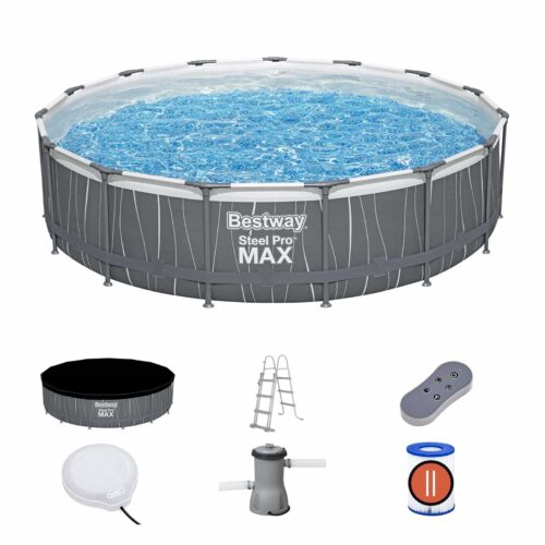 Piscina desmontável redonda com luz 4,57 x 1,07 m Bestway Steel Pro Max