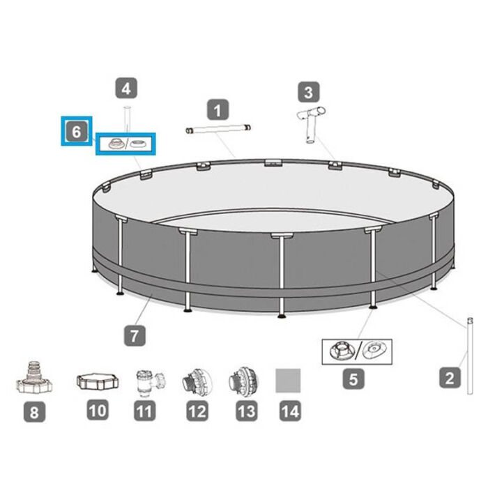 Junta para pino piscinas redondas Steel Pro MAX™ e Power Steel™