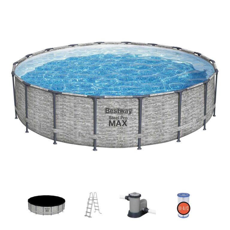 Conjunto de piscina desmontável redonda Steel Pro Max da Bestway 549 x 122 cm