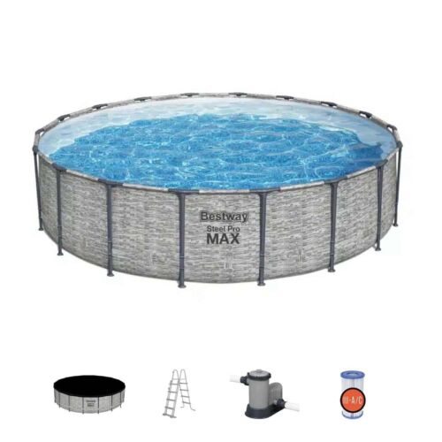 Conjunto de piscina desmontável redonda Steel Pro Max da Bestway 549 x 122 cm
