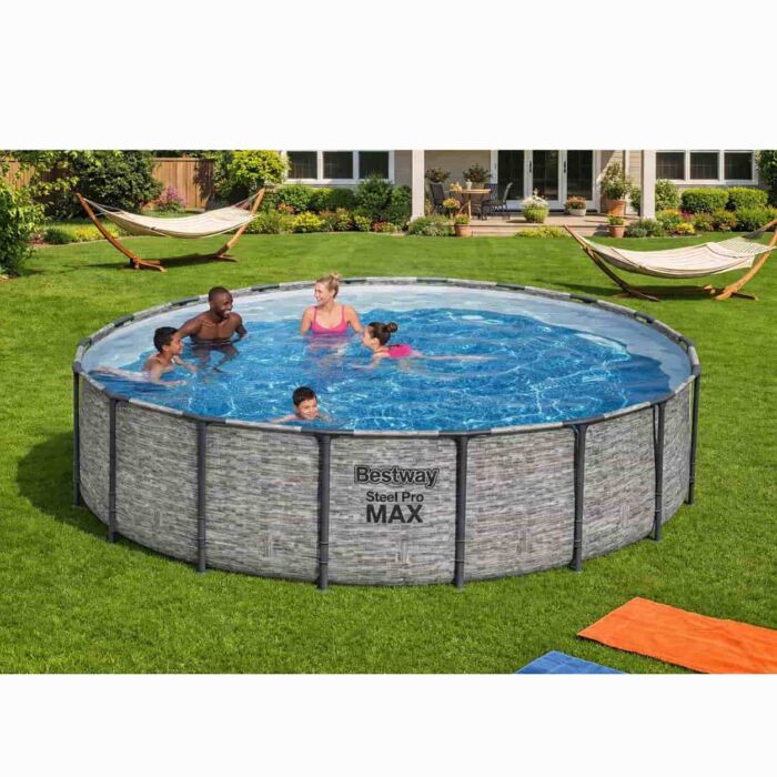 Conjunto de piscina desmontável redonda Steel Pro Max da Bestway 549 x 122 cm
