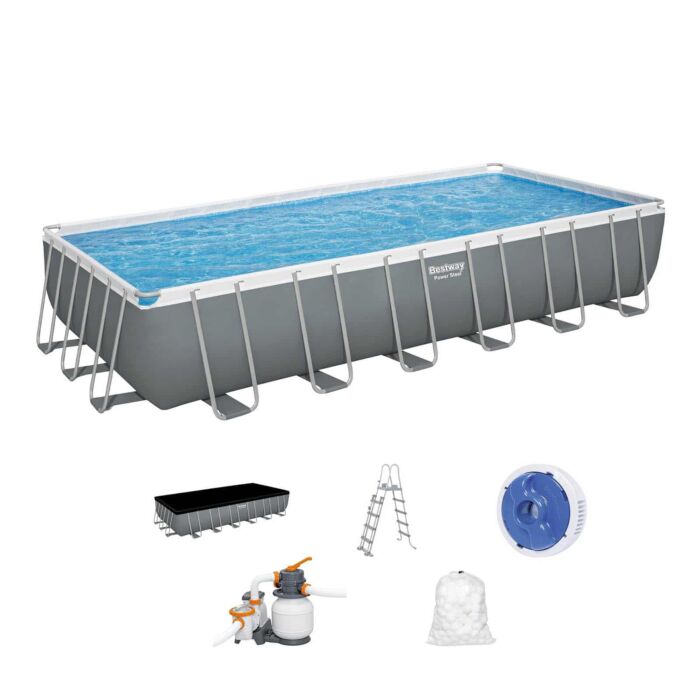 Piscina desmontável retangular 7,32 x 3,66 x 1,32 m Power Steel da Bestway