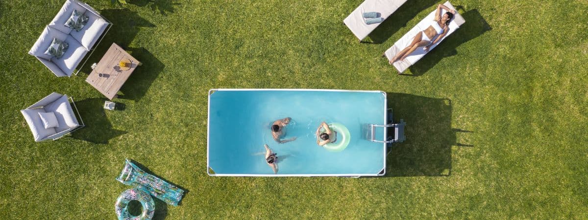 Piscina amovível con purificador